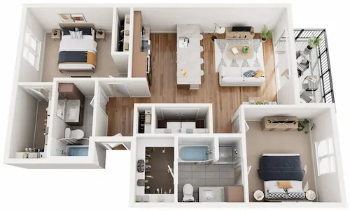Two bedrooms